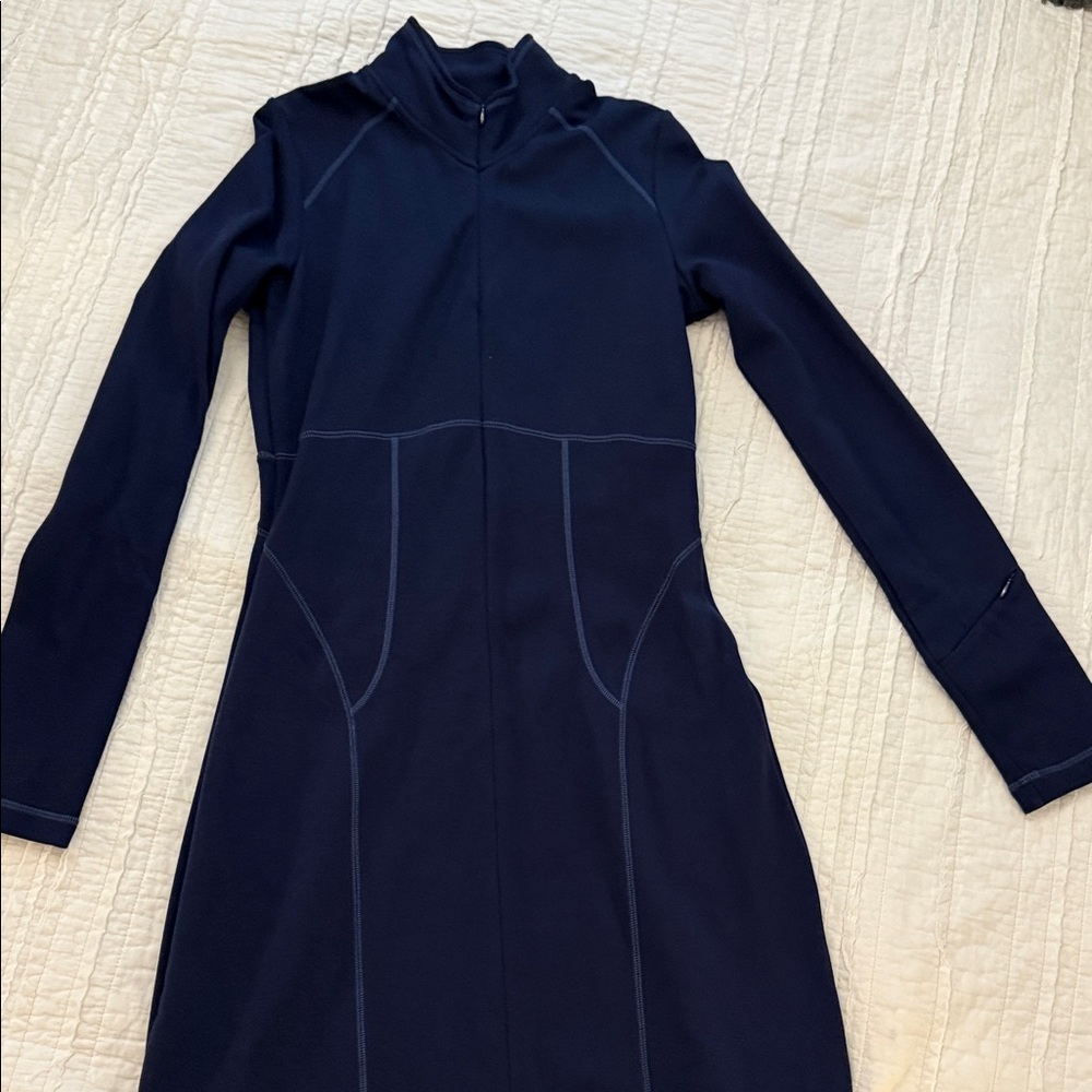 Navy Athleta small tall Long Sleeve Dress